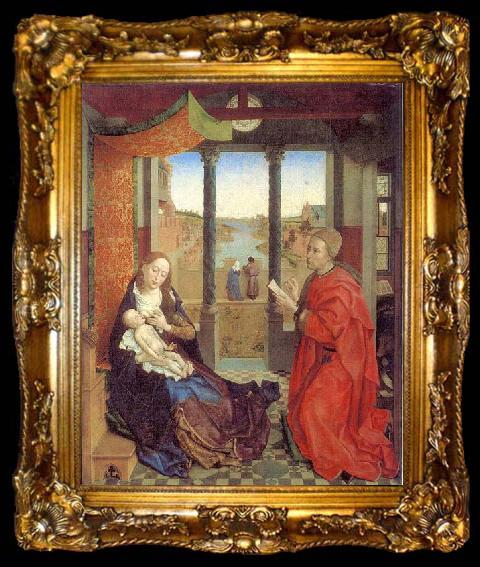 framed  Rogier van der Weyden Self portrait as Saint Luke making a drawing for his painting the Virgin., ta009-2